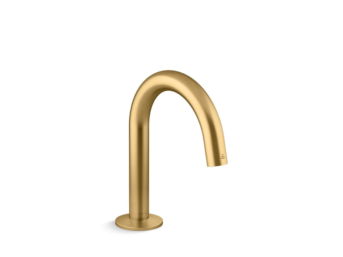 KOHLER K-103MT76-SANA-2MB Components Touchless Single-Hole Lavatory Faucet With Kinesis Sensor Technology, Tube Design, 0.5 Gpm - Vibrant Brushed Moderne Brass