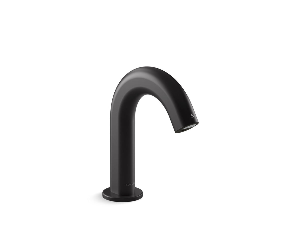 KOHLER K-103BB76-SBNA-BL Oblo Touchless Single-Hole Lavatory Faucet With Kinesis Sensor Technology, Ac-Powered, Less Drain, 0.5 Gpm - Matte Black