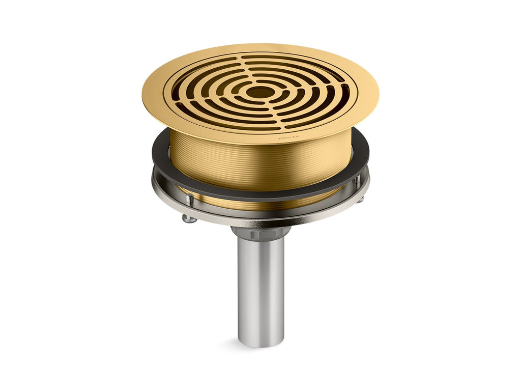 KOHLER K-30928-2MB Aquifer Grated Drain - Vibrant Brushed Moderne Brass