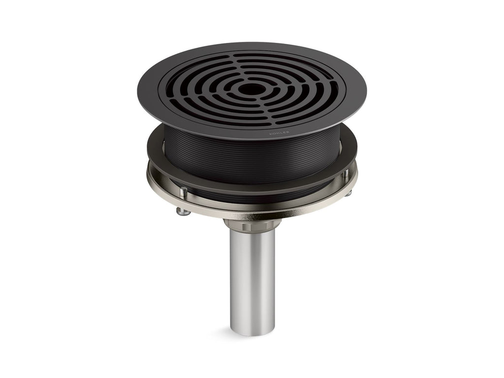 KOHLER K-30928-BL Aquifer Grated Drain - Matte Black