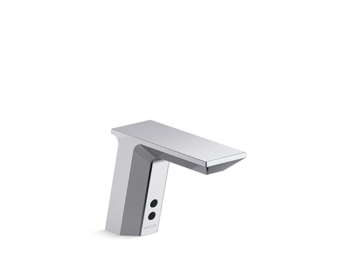 KOHLER K-7516-SATA-CP Geometric Touchless Single-Hole Lavatory Faucet With Insight Sensor Technology, Hes-Powered, Less Drain, 0.35 Gpm - Polished Chrome
