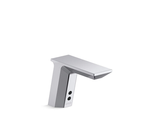 KOHLER K-7516-SATA-CP Geometric Touchless Single-Hole Lavatory Sink Faucet With Insight Sensor Technology, Hes-Powered, Less Drain, 0.35 Gpm In Polished Chrome