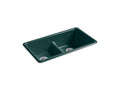 KOHLER K-5312-17 Iron/Tones Smart Divide 33" Top-/Undermount Double-Bowl Kitchen Sink - Teal