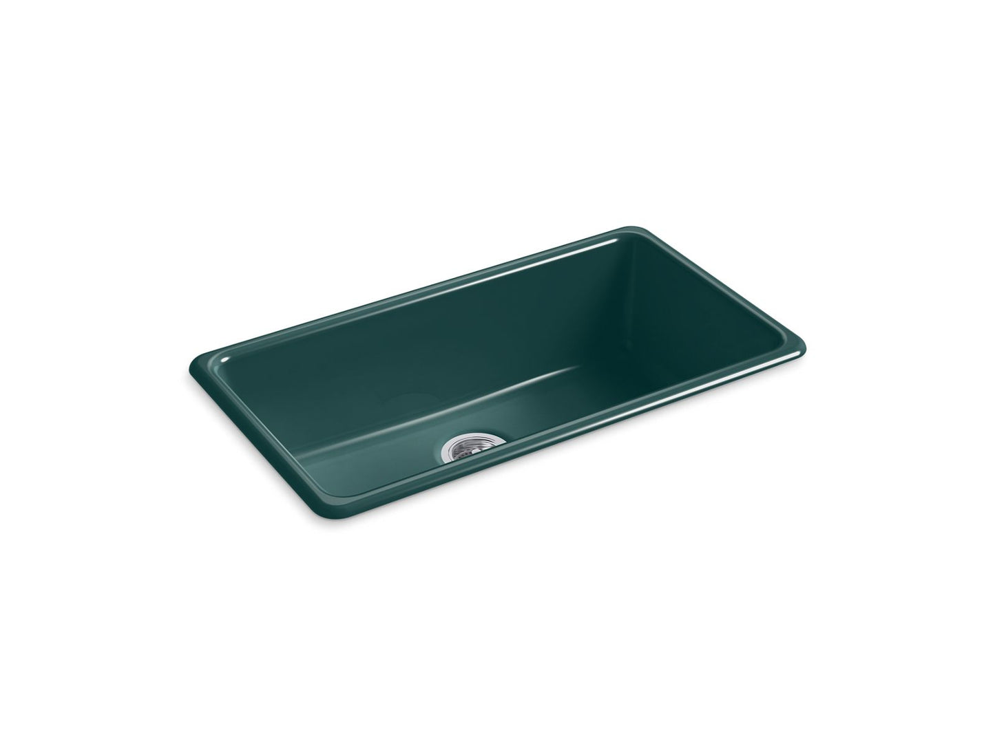 KOHLER K-5707-17 Iron/Tones 33 in. Top-/Undermount Single-Bowl Kitchen Sink In Teal