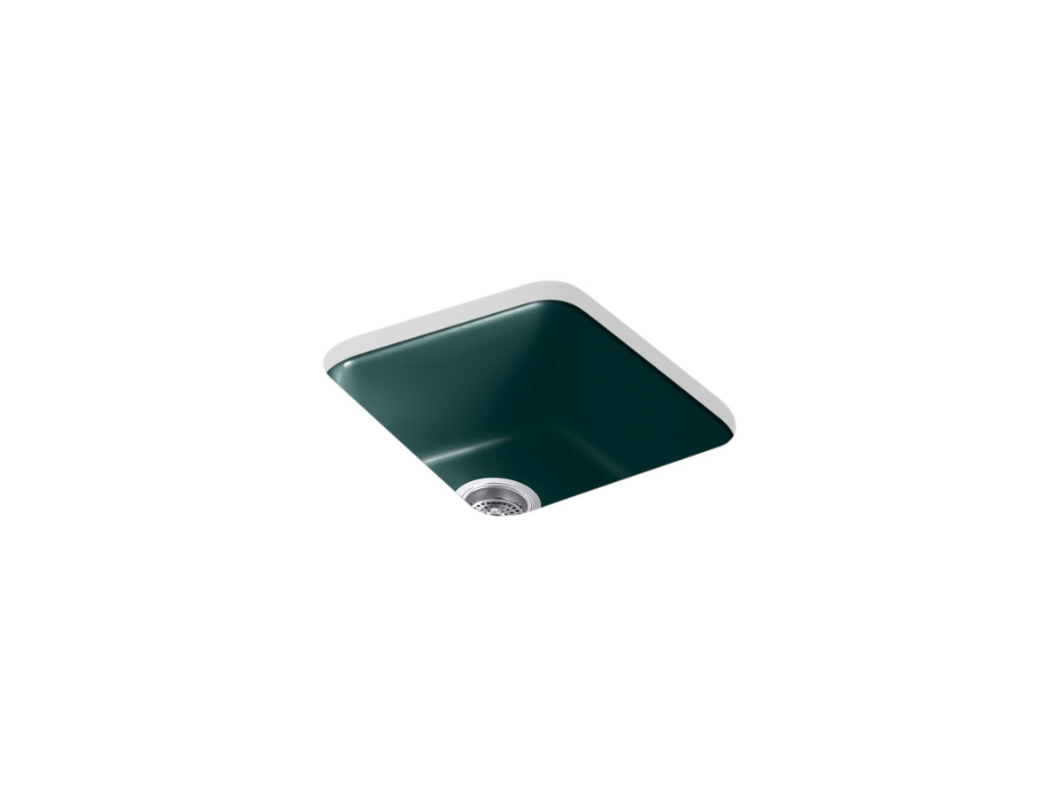KOHLER K-6584-17 Iron/Tones 17" Top-/Undermount Single-Bowl Bar Sink - Teal