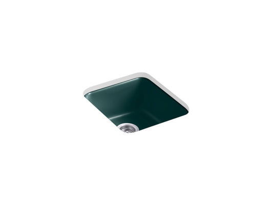 KOHLER K-6584-17 Iron/Tones 17" top-/undermount single-bowl bar sink - Teal