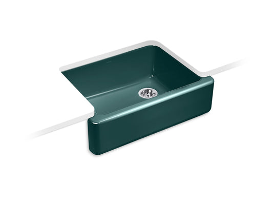 KOHLER K-6487-17 Whitehaven 29-3/4 in. Undermount Single-Bowl Farmhouse Kitchen Sink In Teal