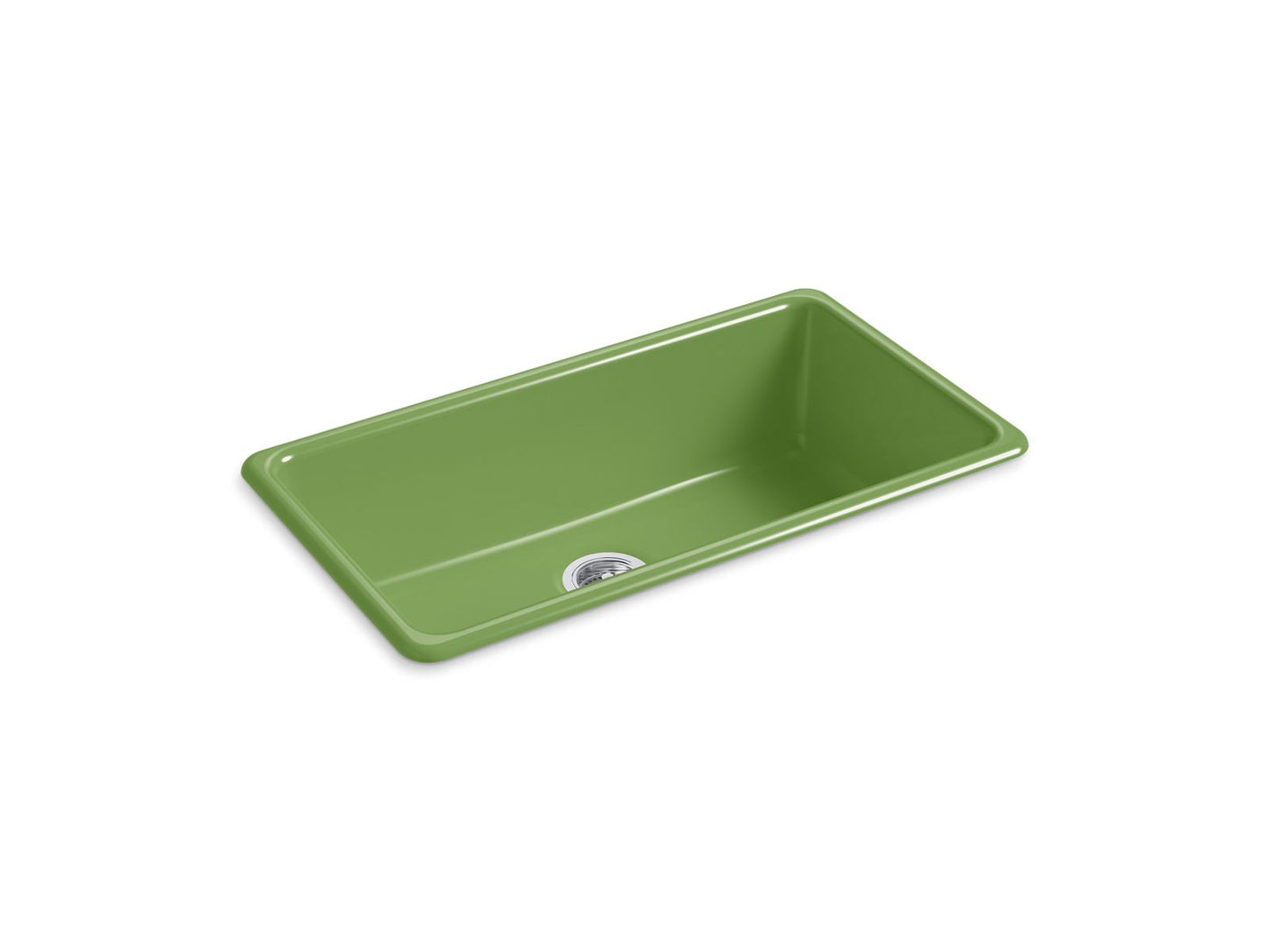 KOHLER K-5707-34 Iron/Tones 33 in. Top-/Undermount Single-Bowl Kitchen Sink In Fresh Green