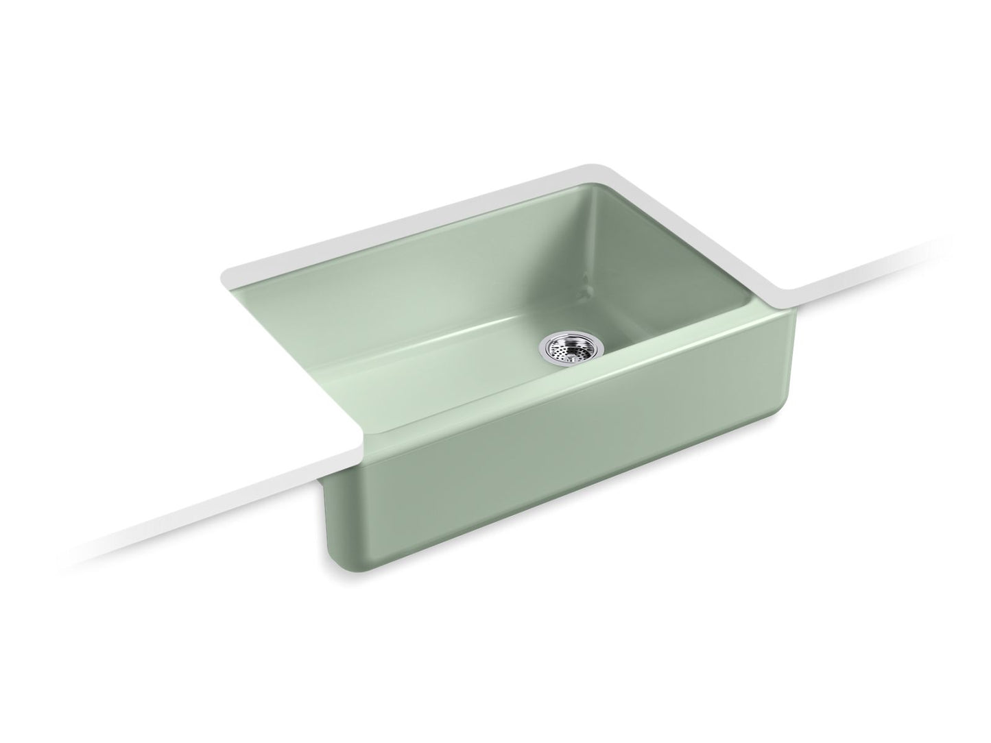 Kohler K-5827-42 Whitehaven 32-3/4 In. Undermount Single-Bowl Farmhouse Kitchen Sink In Aspen Green