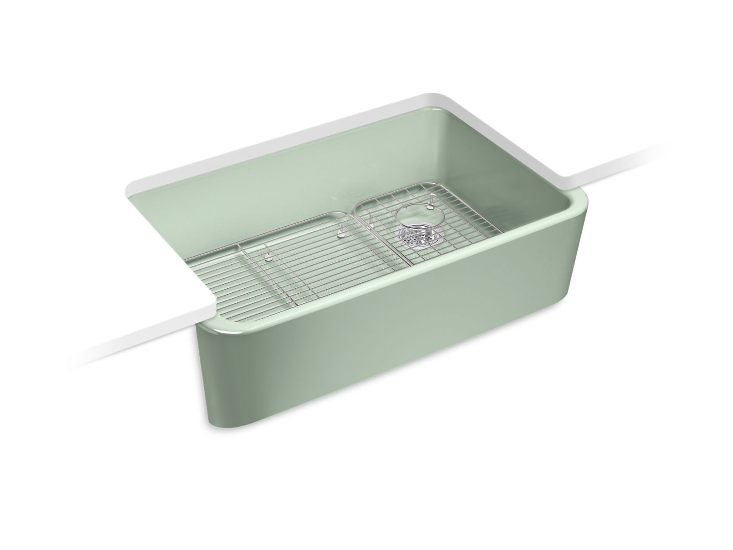 Kohler K-24268-42 Ironridge 34 In. Undermount Single-Bowl Farmhouse Kitchen Sink In Aspen Green