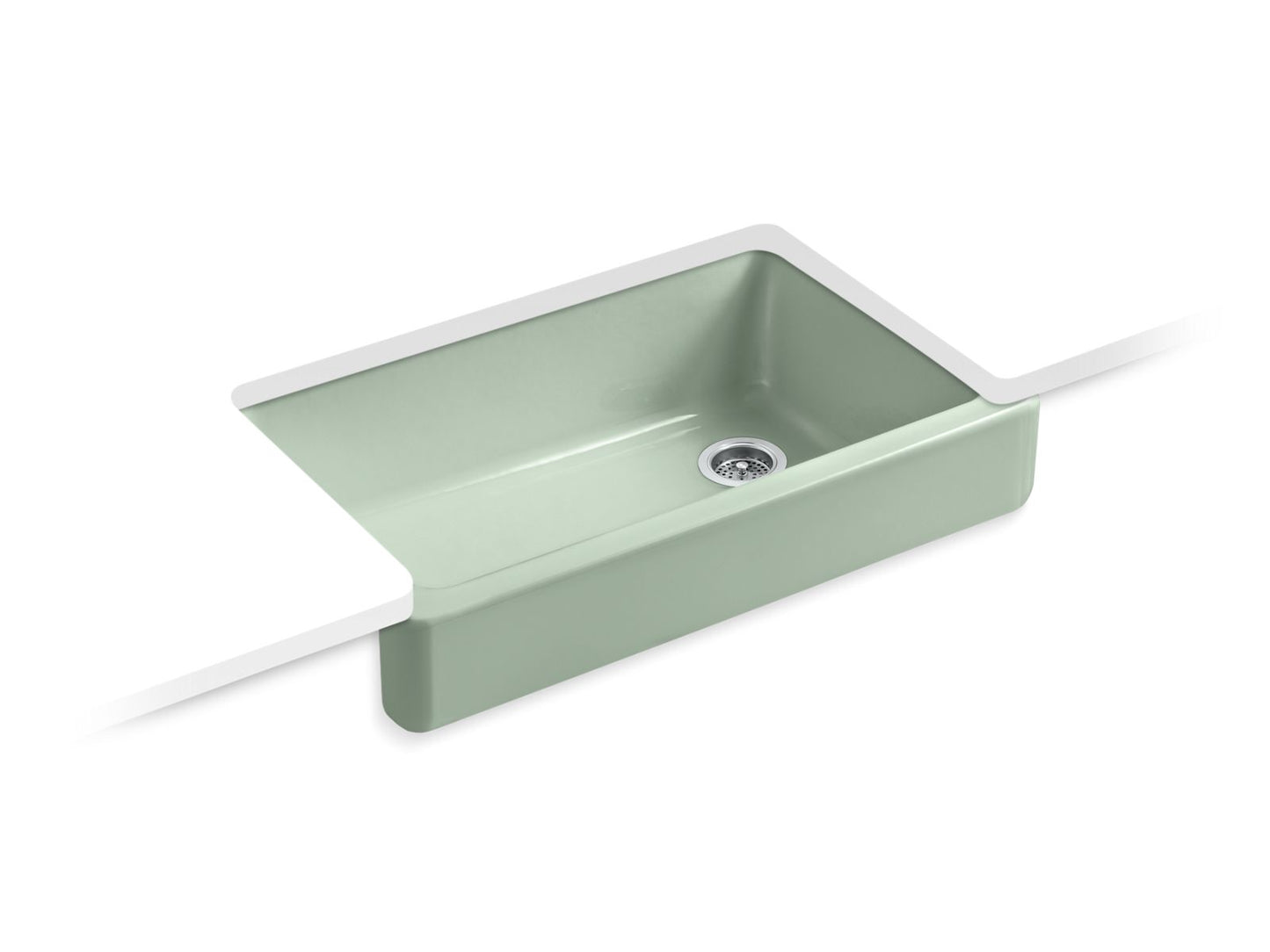 Kohler K-6488-42 Whitehaven 35-1/2 In. Undermount Single-Bowl Farmhouse Kitchen Sink In Aspen Green