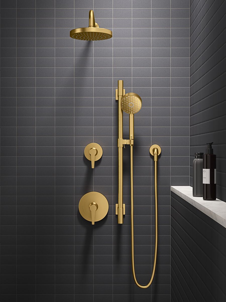 KOHLER K-26914-G-2MB Awaken Showering Kit, 1.75 Gpm In Vibrant Brushed Moderne Brass