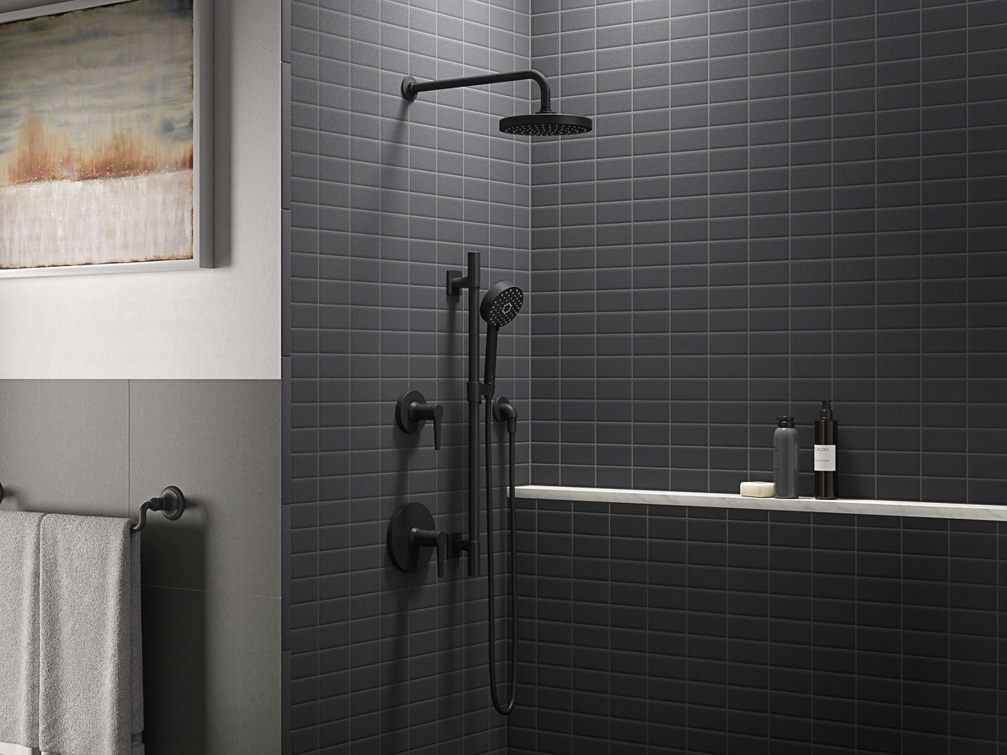 KOHLER K-26914-G-BL Awaken Showering Kit, 1.75 Gpm In Matte Black