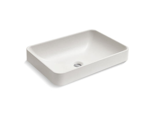 KOHLER K-30673-N-EGS WasteLAB Vox 23" rectangular vessel bathroom sink, no overflow - Eggshell
