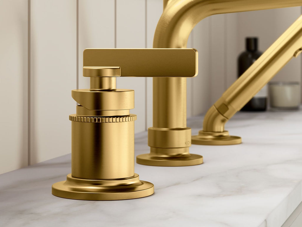 KOHLER K-35913-4-2MB Castia By Studio Mcgee Deck-Mount Bath Faucet With Handshower - Vibrant Brushed Moderne Brass