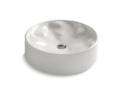 KOHLER K-37692-NTW Rista 16-1/4" round vessel bathroom sink, no overflow - Natural White