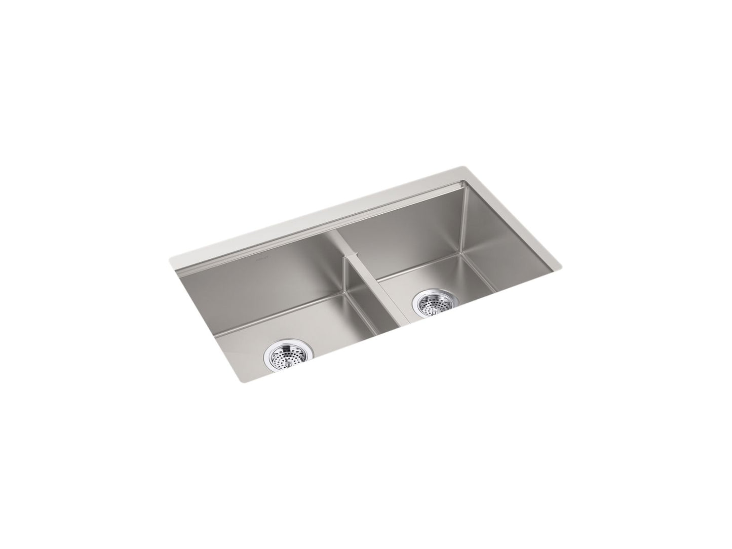 KOHLER K-33664-PC-NA Strive 32 in. Undermount Double-Bowl Workstation Kitchen Sink