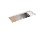 KOHLER K-33665-PC-NA Strive 44" Undermount Single-Bowl Workstation Kitchen Sink - Stainless Steel