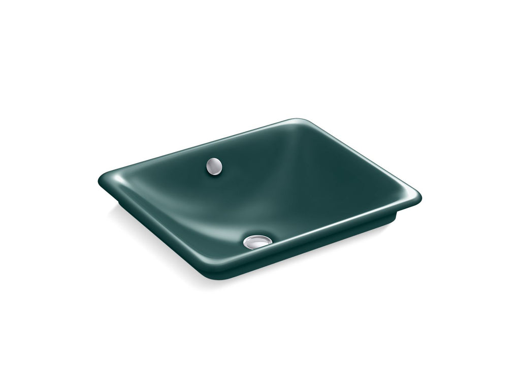 KOHLER K-5400-PAT-17 Iron Plains 18-1/2" Rectangular Vessel Bathroom Sink - Teal Exterior With Teal Interior