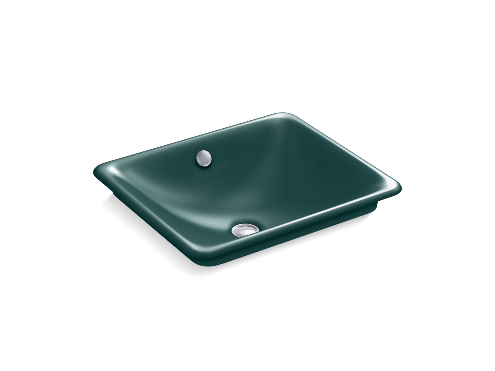 KOHLER K-5400-PAT-17 Iron Plains 18-1/2" Rectangular Vessel Bathroom Sink - Teal Exterior With Teal Interior