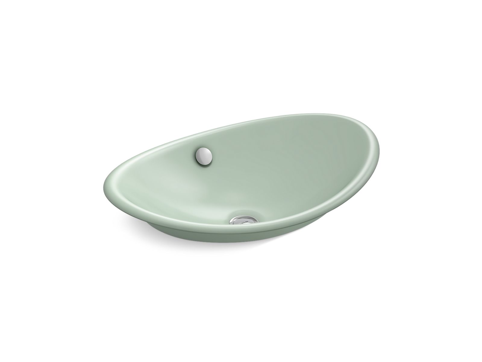 KOHLER K-5403-PAG-42 Iron Plains 20-3/4" Oval Vessel Bathroom Sink - Aspen Exterior With Aspen Interior