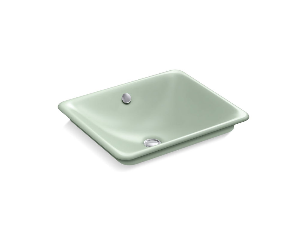 KOHLER K-5400-PAG-42 Iron Plains 18-1/2" Rectangular Vessel Bathroom Sink - Aspen Exterior With Aspen Interior