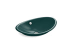 KOHLER K-5403-PAT-17 Iron Plains 20-3/4" Oval Vessel Bathroom Sink - Teal Exterior With Teal Interior