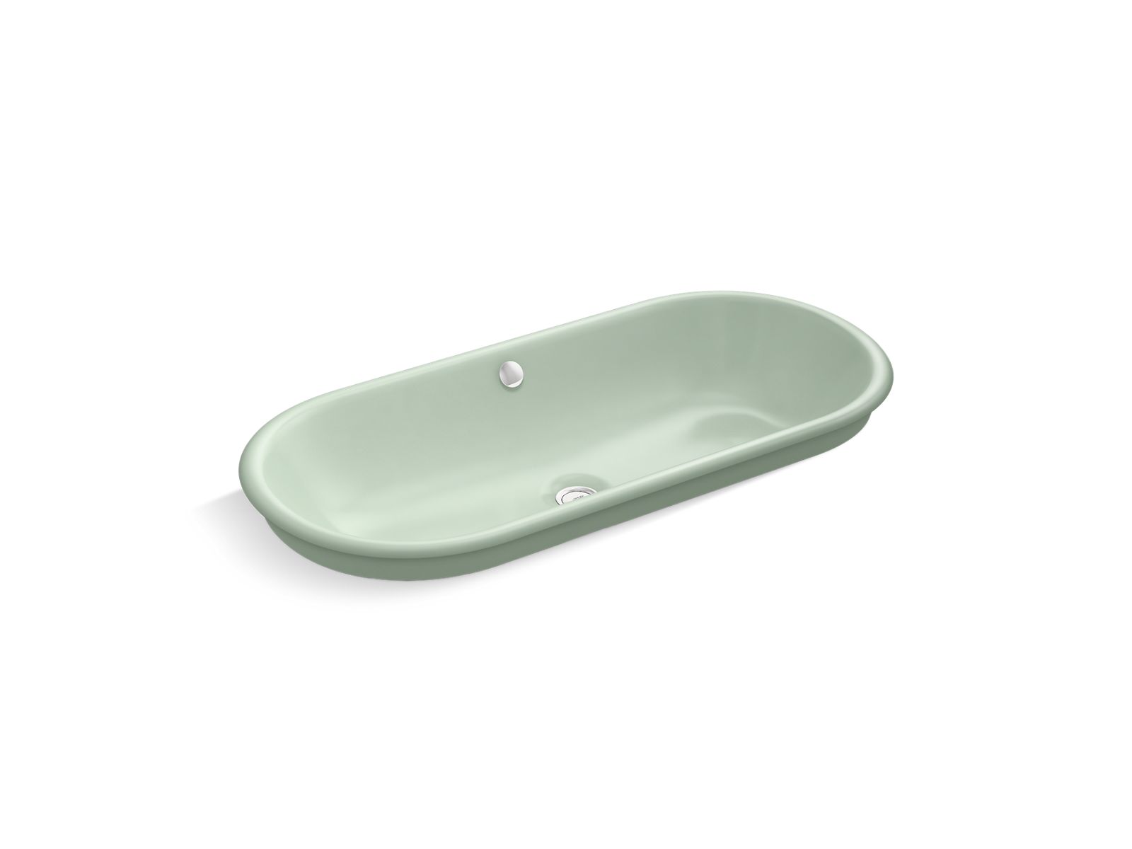 KOHLER K-20213-PAG-42 Iron Plains 33" Oval Drop-In / Undermount / Vessel Bathroom Sink - Aspen Exterior With Aspen Interior
