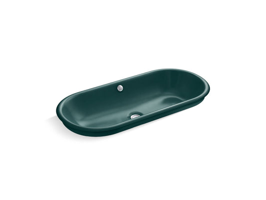 Kohler K-20213-PAT-17 Iron Plains 33 In. Oval Drop-In / Undermount / Vessel Bathroom Sink In Teal Teal