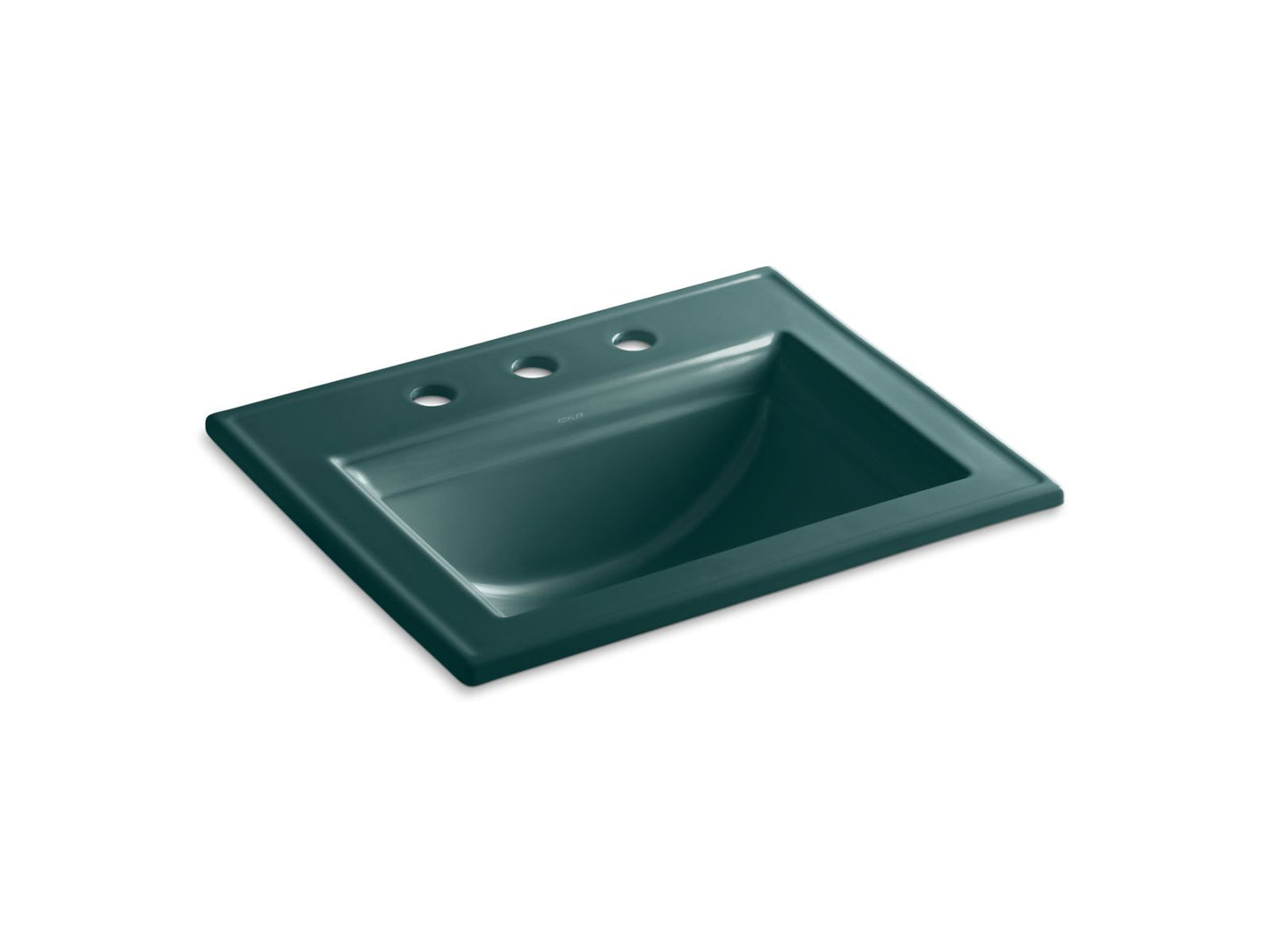 Kohler K-2337-8-17 Memoirs Stately 22-3/4 In. Rectangular Drop-In Bathroom Sink In Teal