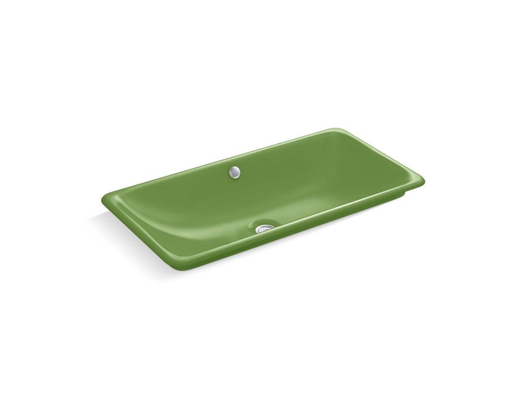 KOHLER K-20212-PFG-34 Iron Plains 30" Rectangular Drop-In / Undermount / Vessel Bathroom Sink - Fresh Green Exterior With Fresh Green Interior