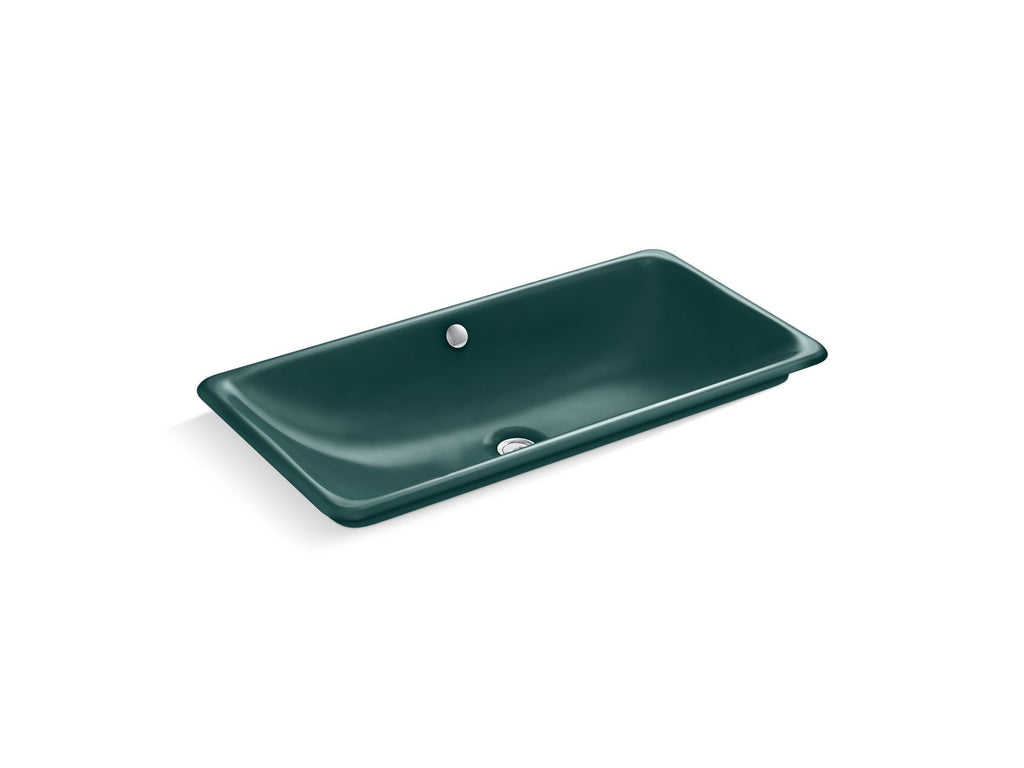 KOHLER K-20212-PAT-17 Iron Plains 30" Rectangular Drop-In / Undermount / Vessel Bathroom Sink - Teal Exterior With Teal Interior