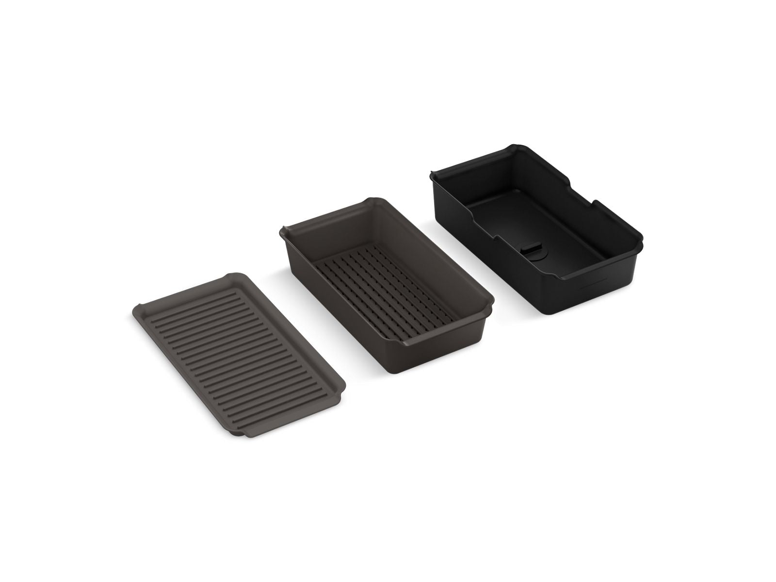 KOHLER Three-piece workstation sink accessory set - Dark Warm Neutrals, K-35478-DRK