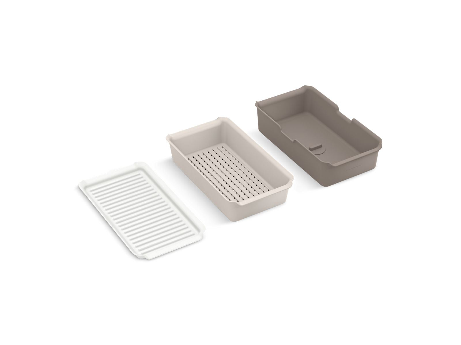 KOHLER K-35478-LGT Three-Piece Workstation Sink Accessory Set - Light Warm Neutrals