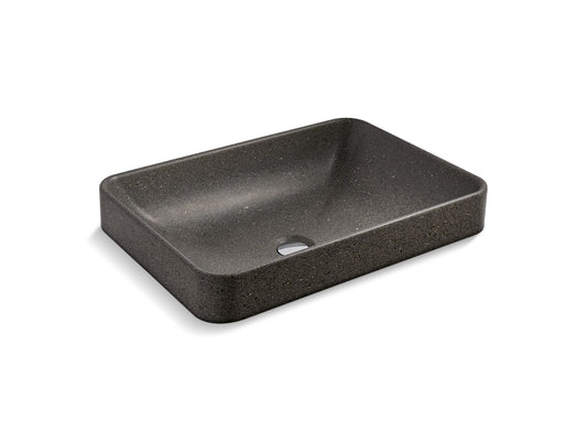 KOHLER K-30673-N-AHN Wastelab Vox 23" Rectangular Vessel Bathroom Sink, No Overflow - Ashen