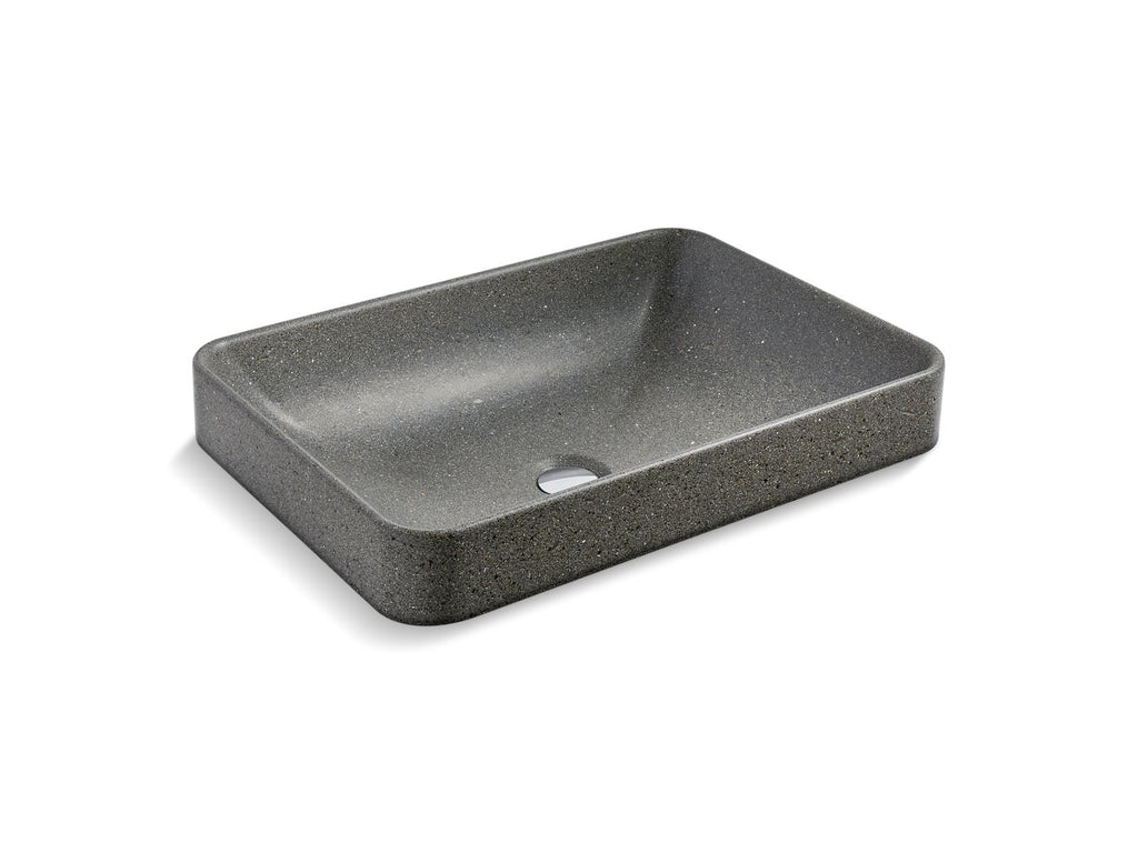 KOHLER K-30673-N-AHN Wastelab Vox 23" Rectangular Vessel Bathroom Sink, No Overflow - Ashen