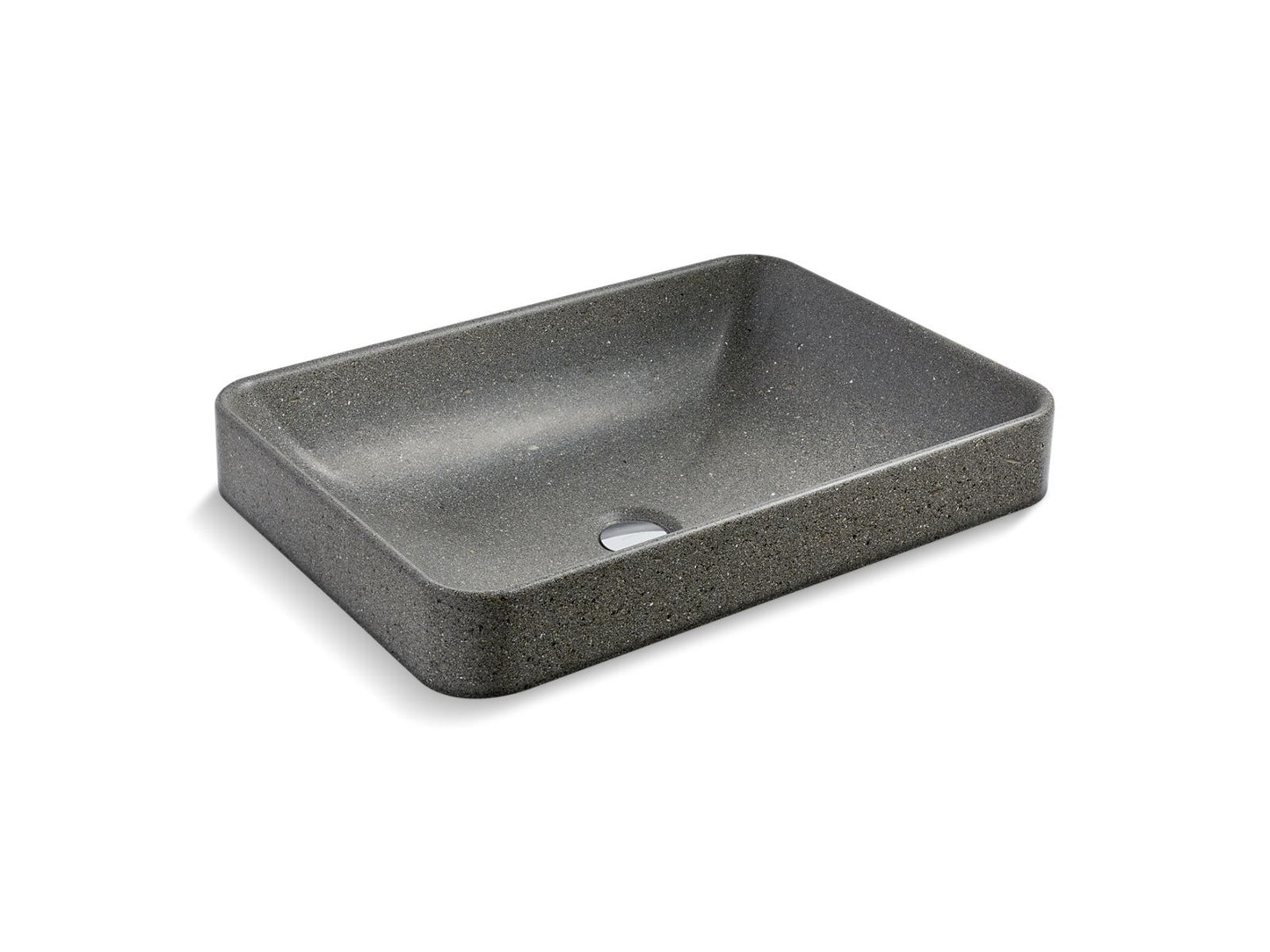 KOHLER K-30673-N-AHN WasteLAB Vox 23" rectangular vessel bathroom sink, no overflow - Ashen