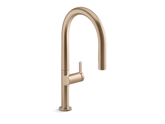 KOHLER K-28270-RT2-BV Touchless pull-down kitchen sink faucet with two-function sprayhead  -  Vibrant Brushed Bronze