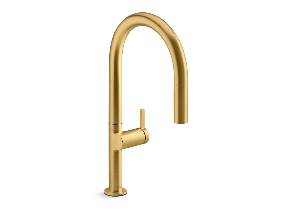 KOHLER K-28270-2MB Components Touchless Pull-Down Kitchen Sink Faucet With Two-Function Sprayhead - Vibrant Brushed Moderne Brass