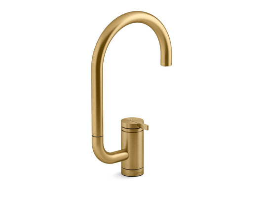 KOHLER K-28277-2MB Components Single-Handle Bar Sink Faucet With Two-Function Extended-Reach Spout - Vibrant Brushed Moderne Brass