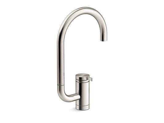 KOHLER K-28277-SN Components Single-Handle Bar Sink Faucet With Two-Function Extended-Reach Spout - Vibrant Polished Nickel