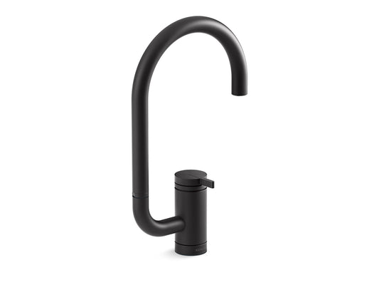 KOHLER K-28277-BL Components Single-Handle Bar Sink Faucet With Two-Function Extended-Reach Spout - Matte Black