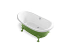 KOHLER K-21000-PFG-0 Artifacts 66-1/8" X 32-1/2" Freestanding Bath - Fresh Green Exterior With White Interior