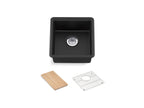 KOHLER K-33711-PC-CM6 Billings 17-1/2" Undermount Bar Sink With Accessories - Matte White