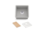 KOHLER K-33711-PC-CM6 Billings 17-1/2" Undermount Bar Sink With Accessories - Matte White