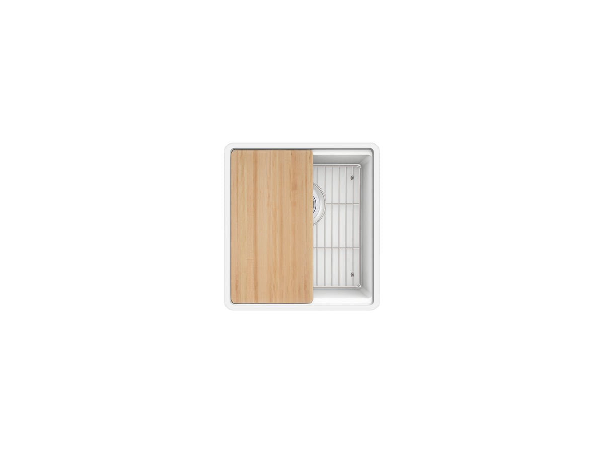 KOHLER K-33711-PC-CM6 Billings 17-1/2" Undermount Bar Sink With Accessories - Matte White