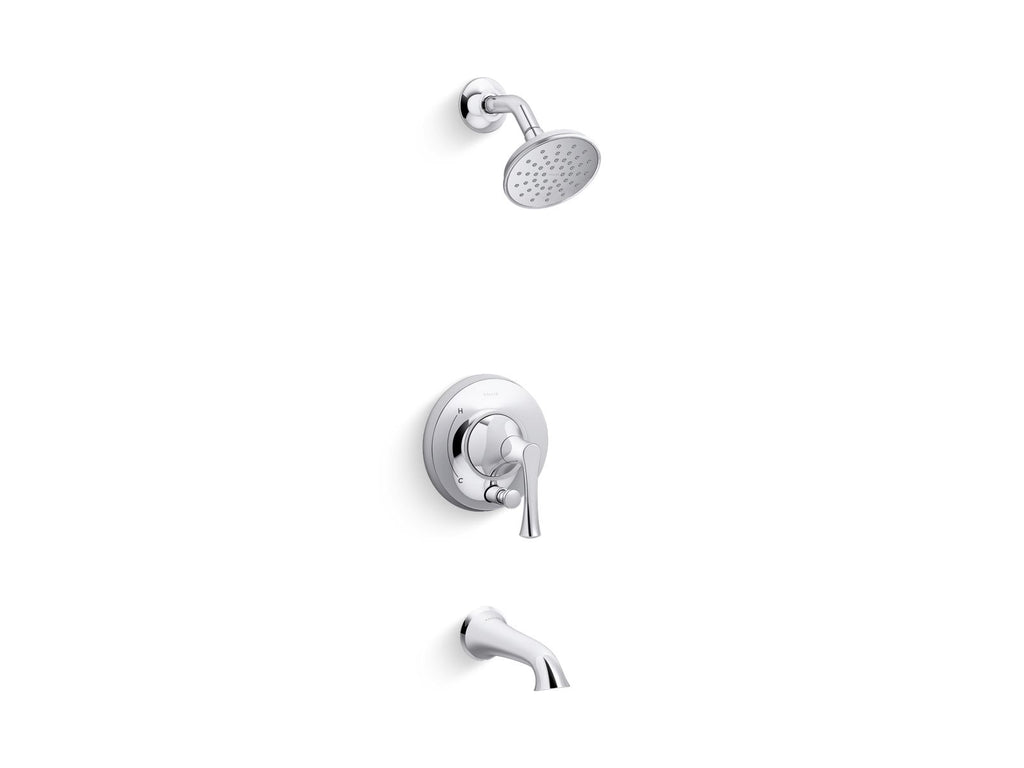 KOHLER K-T35944-4Y-CP Buckley Rite-Temp Bath And Shower Trim Kit With Push-Button Diverter, 2.5 Gpm - Polished Chrome