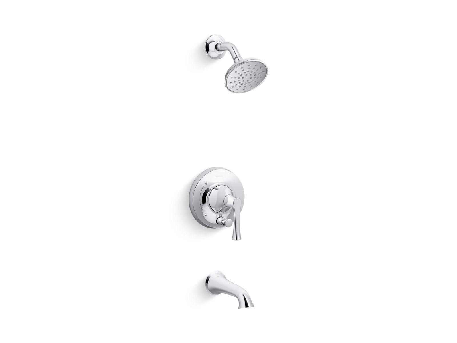 KOHLER K-T35944-4Y-CP Buckley Rite-Temp Bath And Shower Trim Kit With Push-Button Diverter, 2.5 Gpm - Polished Chrome