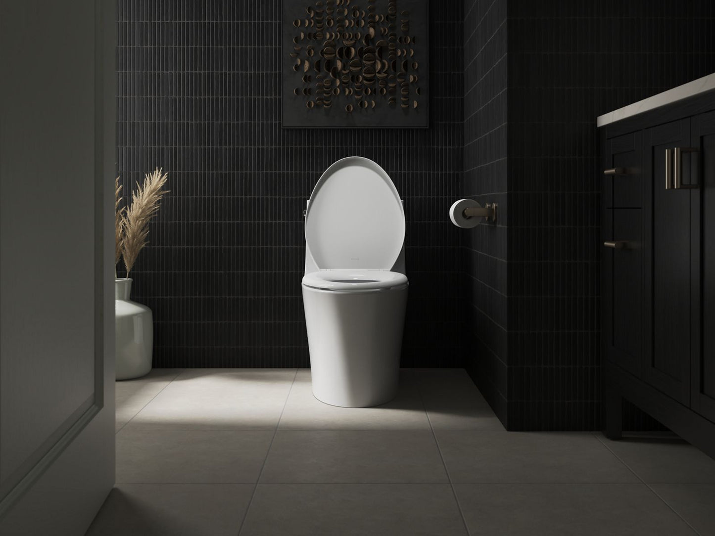 KOHLER K-26801-95 Impro ReadyLatch Quiet-Close elongated toilet seat - Ice Grey