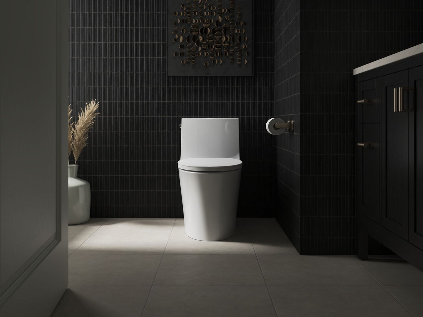 KOHLER K-26801-95 Impro ReadyLatch Quiet-Close elongated toilet seat - Ice Grey